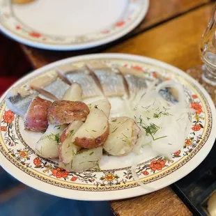 Herring with Potatoes - the boys said this is nostalgia in a bite.