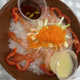 Very fresh sweet shrimp sashimi