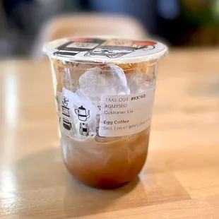 Egg Coffee: Extra Heavy Cream ($0.25cents), No coffee jelly (what is this emptiness LOL)