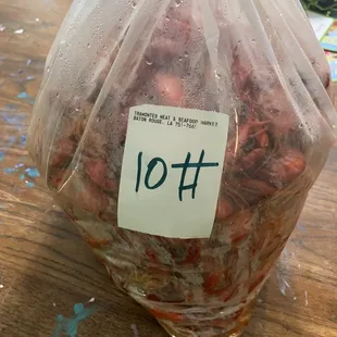 10 lbs. Bag of delicious boiled crawfish  went in our bellies tonight.