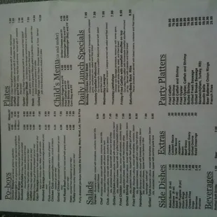 The menu as of 2-16-2012