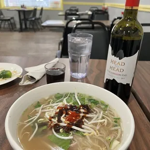 Beef Pho with Barefoot Pinot Noir