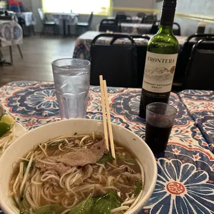 Pho Hanoi and the rest of my Frontera Cabernet Sauvignon Merlot