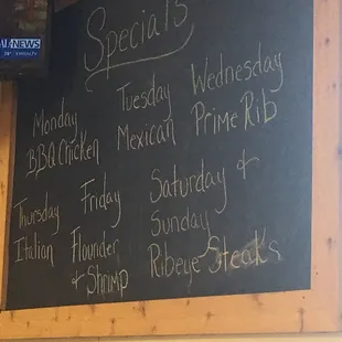 Nightly specials :)