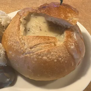 Clam chowder bread bowl Fridays  and saturdays