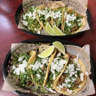 Barbacoa, fajita de res, Al pastor, chicharron