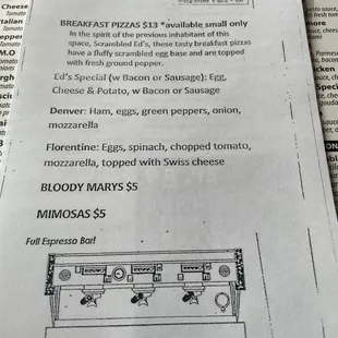 Brunch Menu