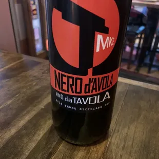 Bottle of Transfer Nero d'Avola red wine