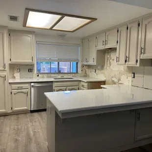 Finished painted cabinets