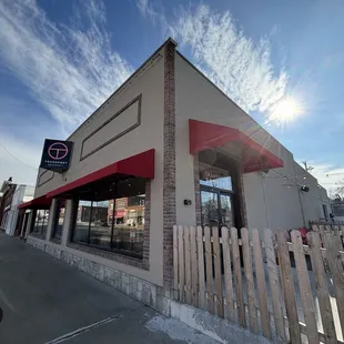 the outside of the building