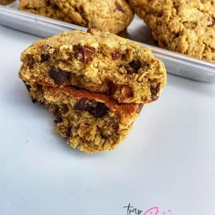 a half eaten cookie with a bite taken out of it