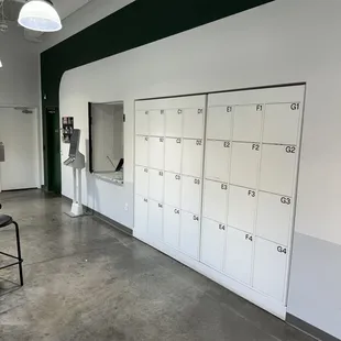 Lockers for contactless pickup.