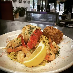 Lobster and Shrimp Scampi