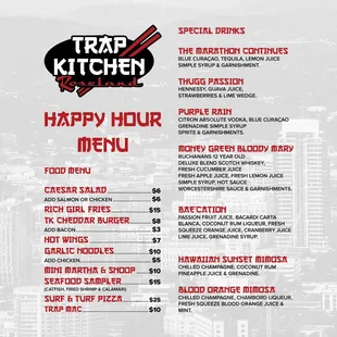 TK Happy Hour ((4pm-7pm)) Menu