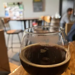 Lipstick stain on glass.