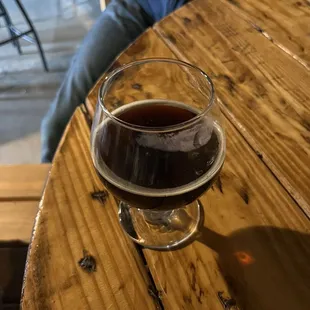 Lipstick stain on glass.