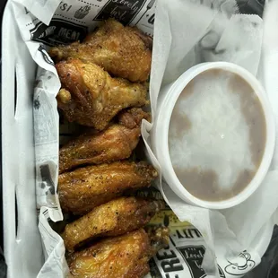 Lemon pepper wings and white beans