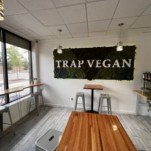 a table and chairs in a restaurant