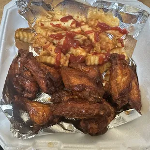 Wings and fries
