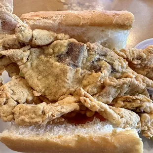 Softshell crab on french