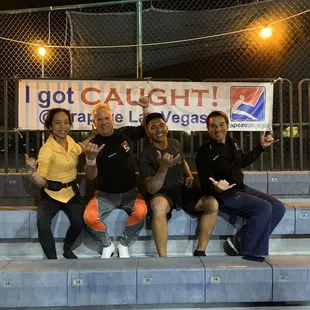 Woohoo!  We got CAUGHT @ Trapeze Las Vegas!