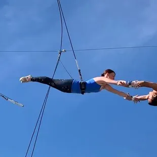 Flying trapeze offered for advanced and beginner students. Private lessons/Corporate Events/Birthday Parties are also available.