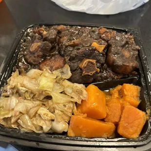 Oxtail plate with Side Of Cabbage and Sweet Potato (Side)