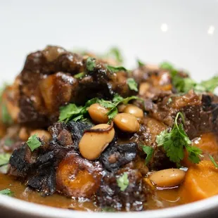 a close up of a bowl of food