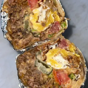 Burger burrito no bacon
