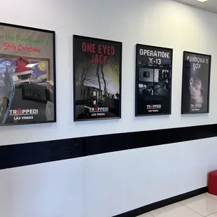 The 4 escape rooms at this location.