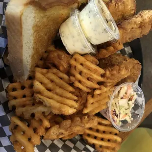 Fish and chips/waffle fries