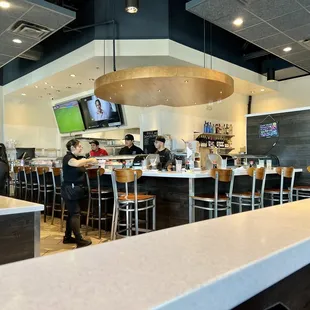 a view of the dining area