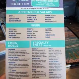 AYCE sushi dinner