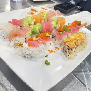 sushi platter was awful, but looked pretty neat