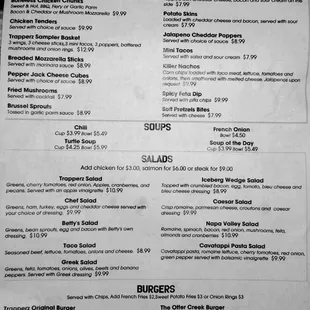 the menu for the tapperz tavern