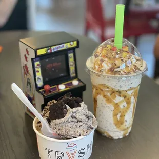 Ice cream and a shake