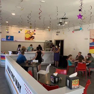 From the front door.