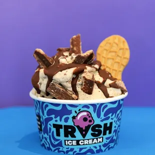 #2: Wake Me Up: vanilla ice cream blended with Kit Kat, Nutter Butters, coffee and hot fudge.