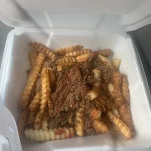 The famous &quot;Trash Fries&quot; with special sauce