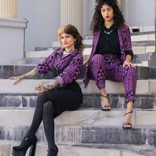 The Dark Wave collection, featuring a wide-range of office appropriate styles in black solid and bold 1980s-inspired Darkwave print.