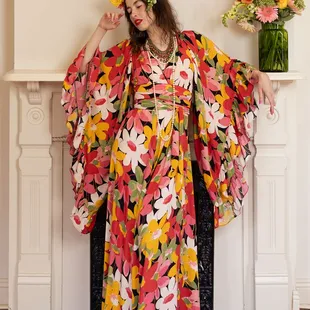 Based on an original 1930s print, the Flower Power collection is not for the wall flower with styles spanning many decades. Good vibes only!