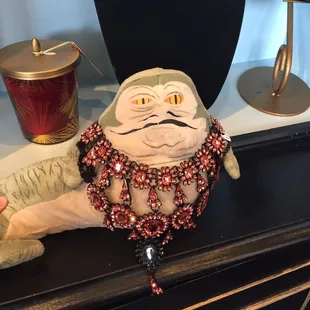 Jabba is baubled, bangled, and beaded.