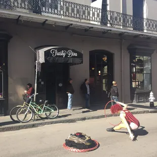 Outside the shop