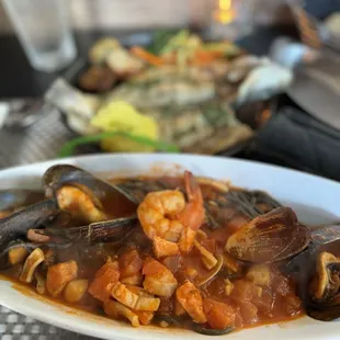 Squid ink pasta pescatore