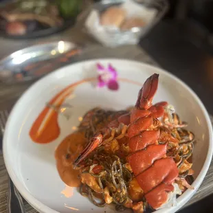 Squid ink with lobster