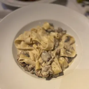Rigatoni Alla Norcina With pappadelle pasta.