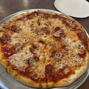 Sausage and onion pizza