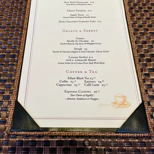 menu