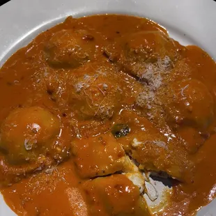 Crabmeat and ricotta ravioli