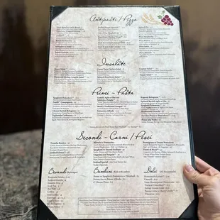 Menu! Don't forget to ask about seasonal specials!